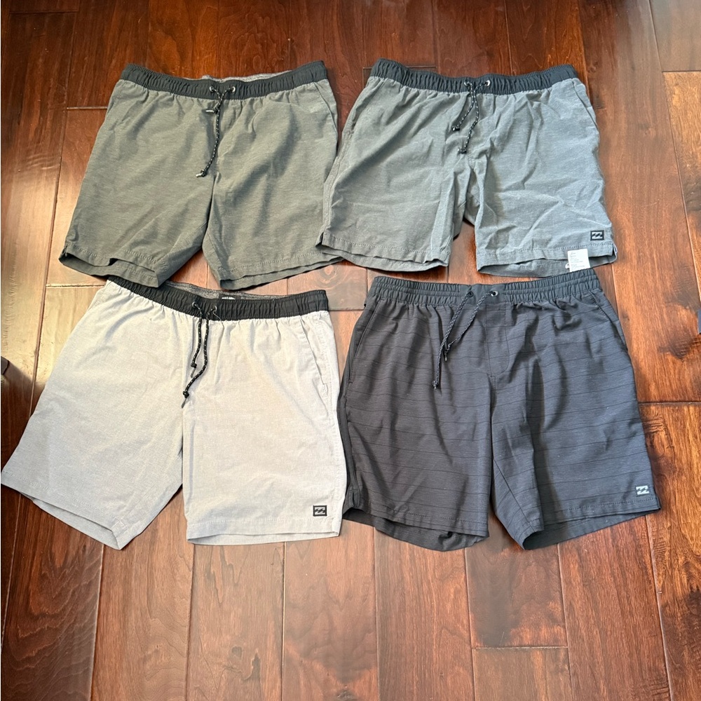 Billabong Men's Charcoal and Light Gray Shorts Collection Hypnos shorts